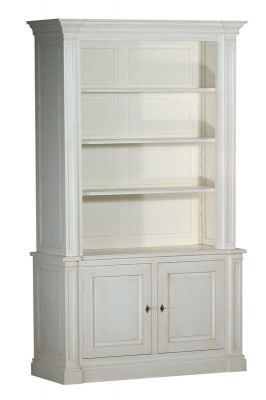 Bibliothèque ouverte 2 portes patinée